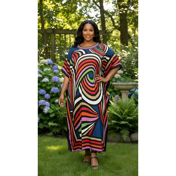 Oussum Women'S Plus Size Caftan Dress Long Maxi Kaftan Loungewear, Size Fit 1X-3X