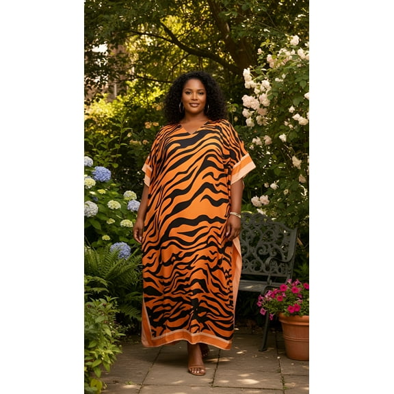 Oussum Women'S Plus Size Caftan Dress Long Maxi Kaftan Loungewear, Size Fit 1X-3X