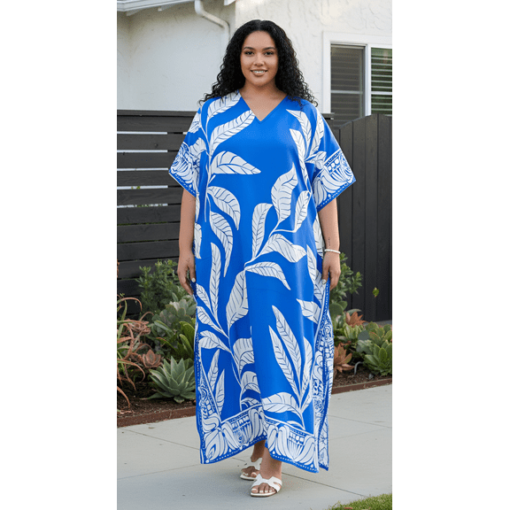 Oussum Women'S Plus Size Caftan Dress Long Maxi Kaftan Loungewear, Size Fit 1X-3X