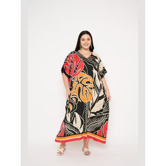 Oussum Women'S Plus Size Caftan Dress Long Maxi Kaftan Loungewear, Size Fit 1X-3X