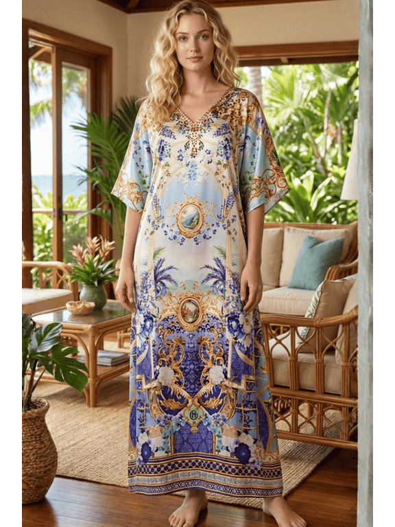 Women Satin Kaftan Dress Elegant Modest Maxi Dress for Special Occasions Cream