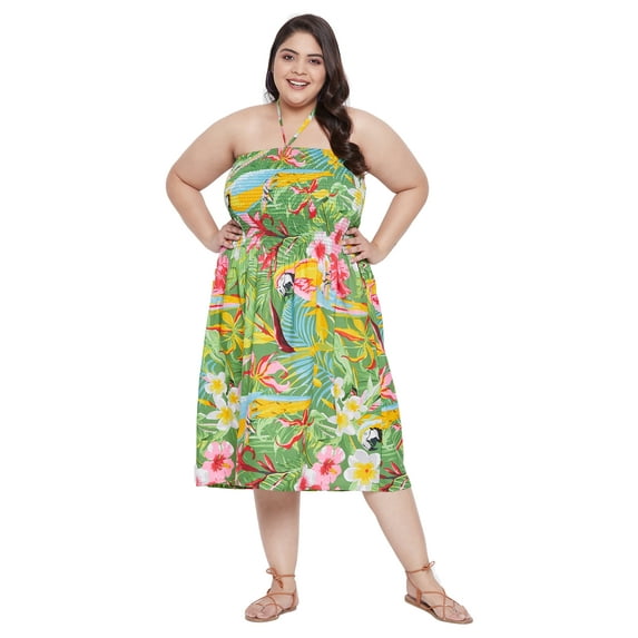 Oussum Women Short Tube Dress Sleeveless Summer Dresses, Green