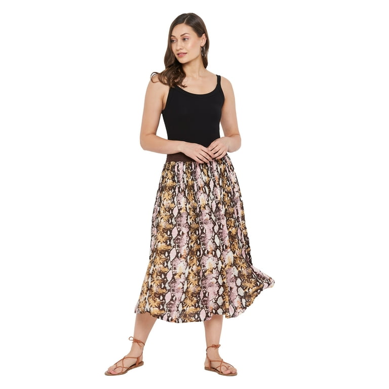 Oussum Women Skirts Long A Line Midi Skirts with Pockets for Ladies Black Walmart