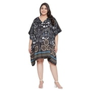 Oussum Women Tunic Dress Short 3/4 Sleeves Caftan for Ladies Casual Dresses