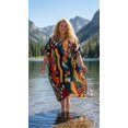 thumbnail image 1 of Oussum Women's Plus Size Abstract Print Maxi Kaftan Dress, Loose V-Neck Beach Cover Up Resort Lounge Caftan, Multicolor, 1 of 5