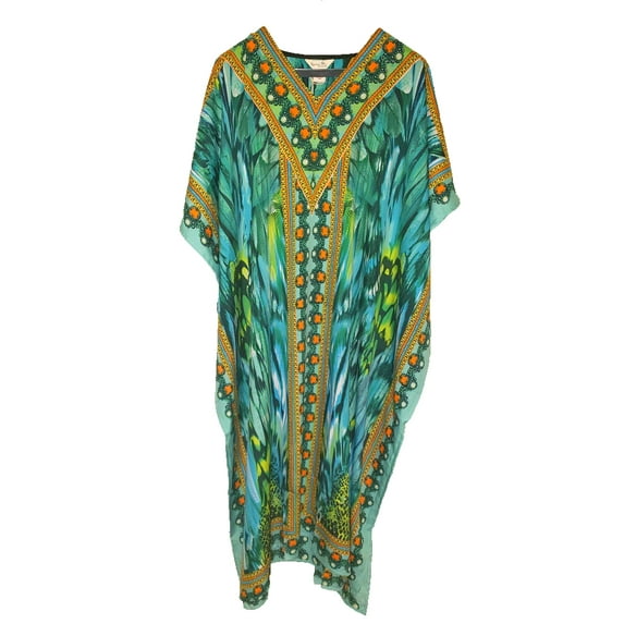 Oussum Women's Plus Size Kaftans Dresses Long Maxi Polyester Printed Caftan Online