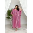 thumbnail image 1 of Oussum Women's Plus Size Pleated Caftans Polyknit Shimmer Evening Maxi Dress, Fuschia, 1 of 7