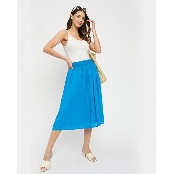 Oussum Women's Skirt for Ladies Rayon Casual Midi Skirts for Summer, Turquoise