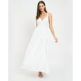 thumbnail image 1 of Oussum Women's Surplice Dress Rayon Long Evening Gown Formal Dress for Wedding, White, 1 of 5