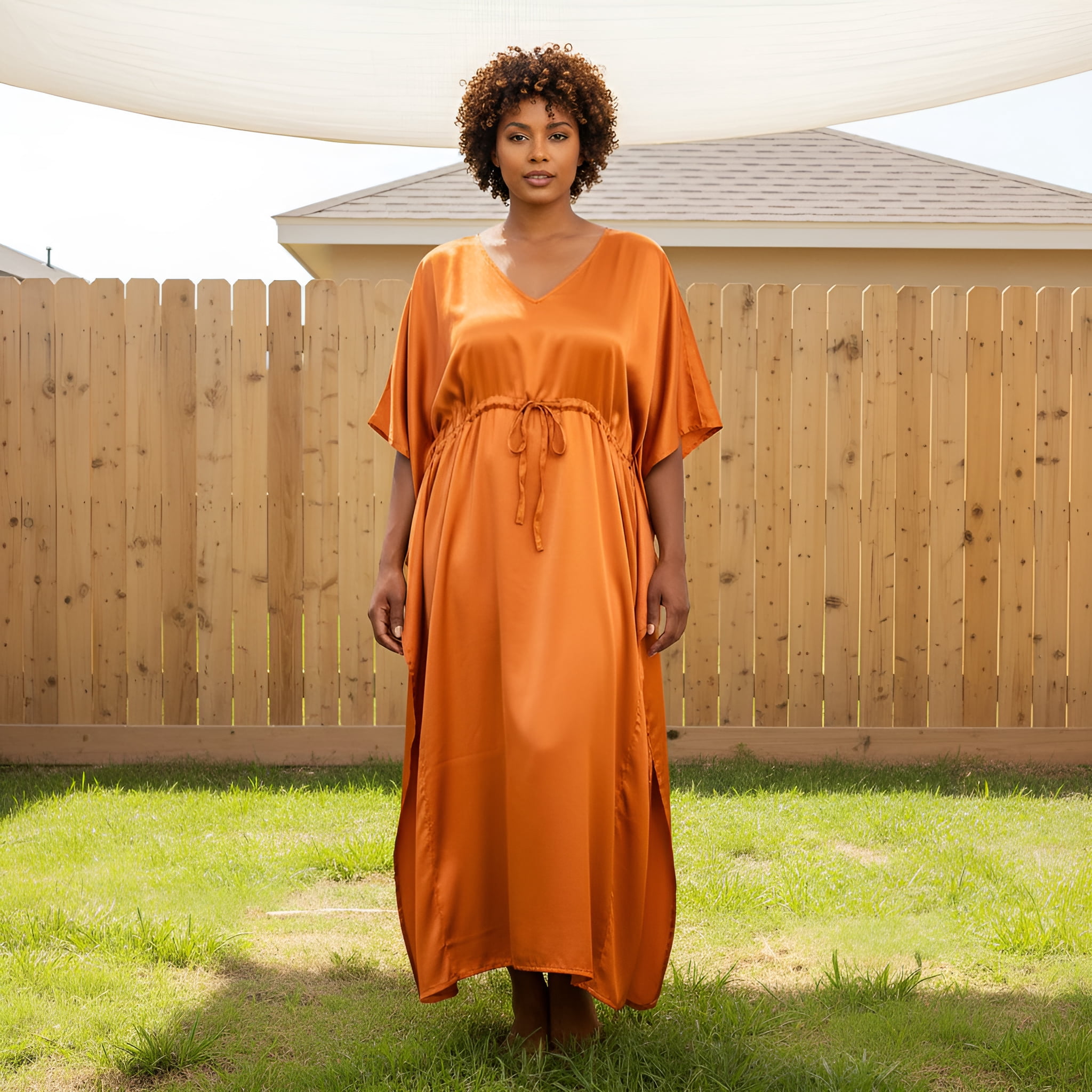 kaftan dress for wedding guest Embroidered Orange  Cotton Blend Caftan Women  Long  Gipci Multi vibrant color Caftan Wedding Guest Dresses |
