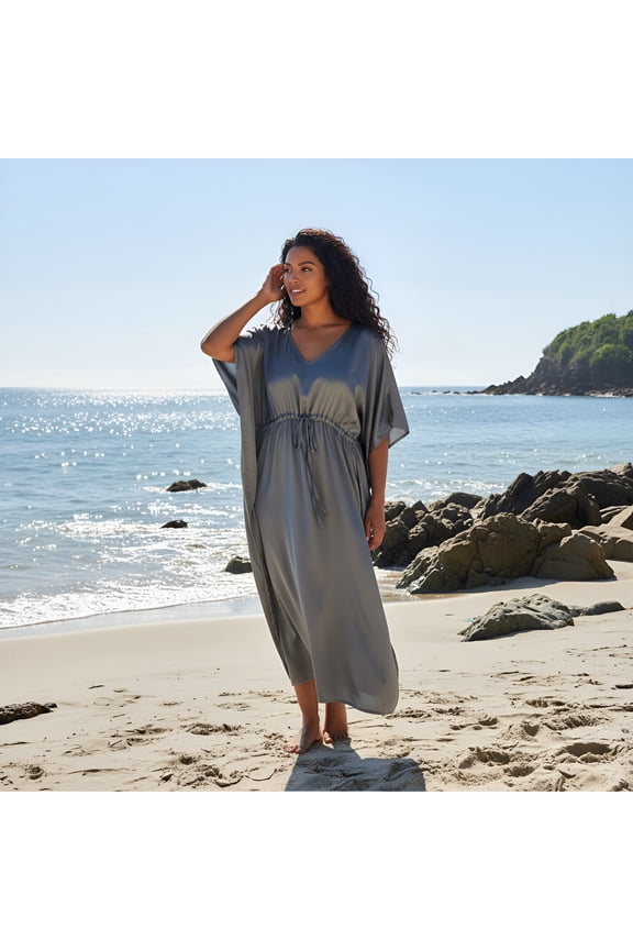 Womens Kaftans Satin Long Maxi Dress for Women Adjustable Size Caftans Plus Size Nightwear Evening Gown Beachwear Casual Dresses Online