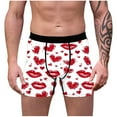 thumbnail image 1 of Ousvtion Clearance Deals Valentine's Day Mens Trunks Love Heart Print Boxer Briefs Valentines Rose Boxers Underwear Comfort Soft Brief Gift for Men,D06-Pink,Large, 1 of 7