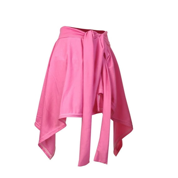 Ousvtion Girls Women Ballet Skirt Dance Wrap Skirt with Strappy Asymmetrical Hem Ballet Dress Workout Yoga Dresses,Hot Pink,One Size