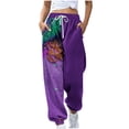 thumbnail image 1 of Ousvtion Mardi Gras Sweatpants for Women Carnival Graphic Print Trousers Drawstring Elastic Waisted Pants Loose Fit Sparkly Sweatpant with Pocket Clearance Saving,A01-Multicolor,XX-Large, 1 of 5