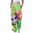thumbnail image 1 of Ousvtion Mardi Gras Womens Joggers Funny Mask Printed Sweatpants Elastic Waist Pant Drawstring Trousers Comfy Sweatpant with Pockets Party Clothes Clearance Saving,A09-Multicolor,XX-Large, 1 of 4
