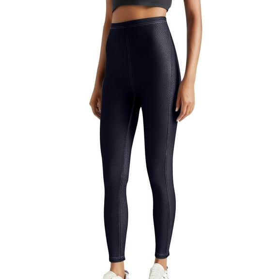 Ousvtion Plus Size Women's Jeggings High Waist Trousers Tummy Control Jean Leggings Workout Yoga Tights Thicken Warm Pants Imitation Denim Legging Clearance Saving,Blue,4X-Large