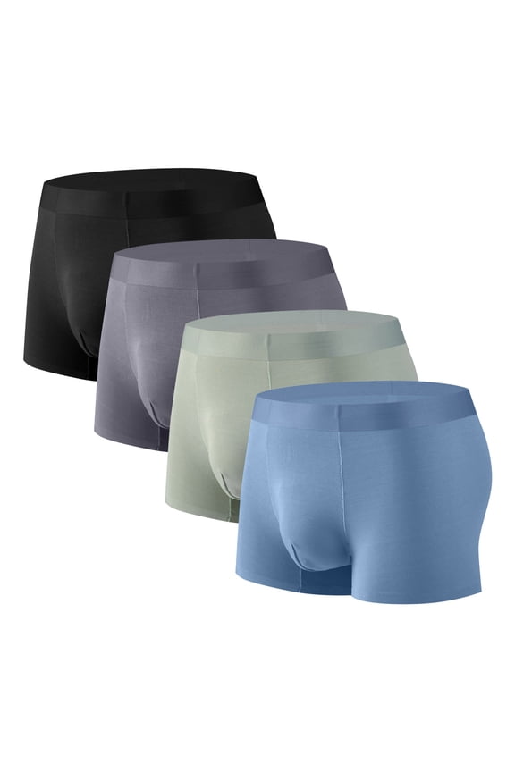 on Sale 4 PC Men's Boxer Briefs, Modal Underpants Quick-dry Pouch Trunks Support Ball Bulge Enhancing Underwear,Lingerie For Man Clearance,06-Green,3X-Large