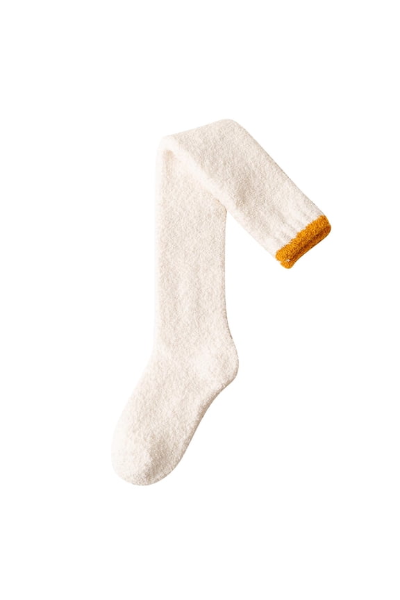 on Sale Thigh High Socks for Women - Women's Extra Long Stocking Color Block Socks Thick Over the Knee Knit Sock Leg Warmers Clearance,Black,One Side
