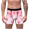 thumbnail image 1 of Ousvtion on Sale Valentine's Day Mens Trunks Love Heart Print Boxer Briefs Valentines Rose Boxers Underwear Comfort Soft Brief Gift for Men Clearance,B06-Pink,XX-Large, 1 of 5