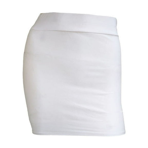 Ousvtion Saving Women's Mini Skirt Stretch High Waist Skort Skirts Fitted Bodycon Short Dress Fashion Spring Summer Clothes Clearance,White,Large
