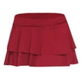thumbnail image 1 of Ousvtion Saving Women's Ruffle Mini Skirt Sexy Low Rise Midi Skorts Cute Tiered Pleated Skirts Rave Party Nightclub Outfits Deals,Red,L, 1 of 1