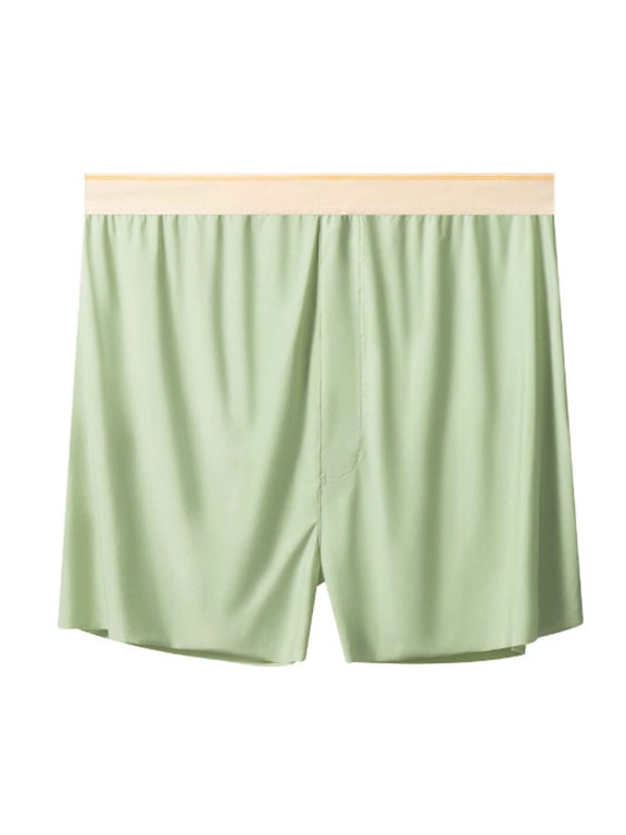 on Sale Men's Cool Boxer Briefs Solid Color Trunks Comfort Stretchy Underwear Mid Rise Lingerie for Men Clearance,02-Green,3X-Large