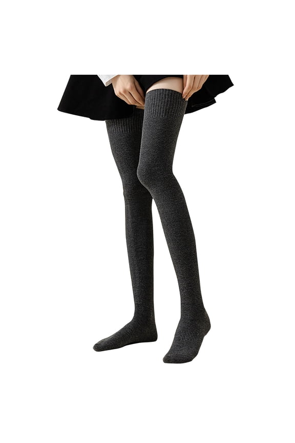 on Sale Women's Thigh High Socks Over Knee High Sock Long Winter Warm Boot Stockings Leg Warmers for Women Clearance,Black,One Side