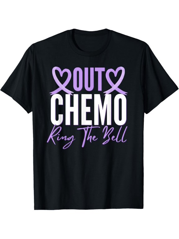 Out Chemo Ring The Bell Chemotherapy Cancers Survivor Gifts T-ShirtMen and women, Black T-shirt, size: Extra large