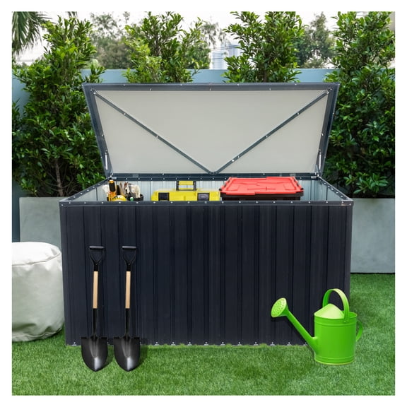 Out Door Metal Storage Box Store Medium Black + Metal