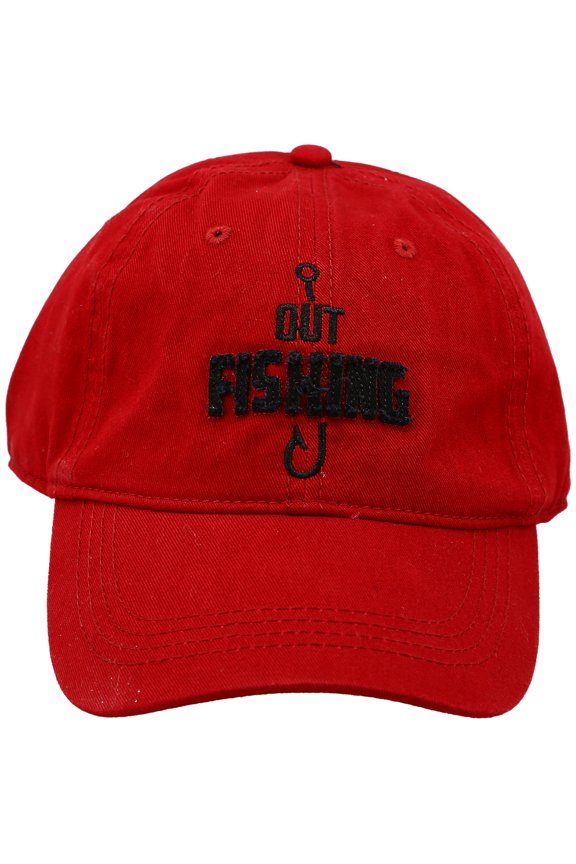 Out Fishing - Red Adjustable Hat