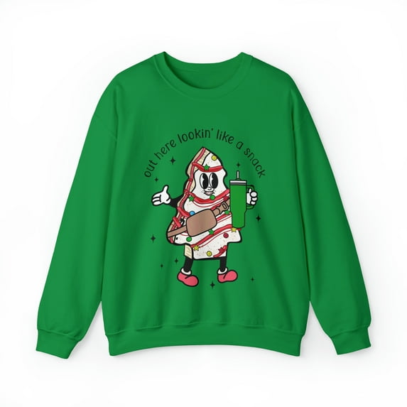 Out Here Lookin Like A Snack Shirt, Debbie Christmas Tree Cake Sweatshirt