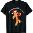 thumbnail image 1 of Out Here Looking Like A Snack Funny Xmas Gingerbread Mens T-Shirt, 1 of 7