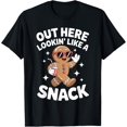 thumbnail image 1 of Out Here Looking Like A Snack Gingerbread Man Christmas T-Shirt Shirts, 1 of 3