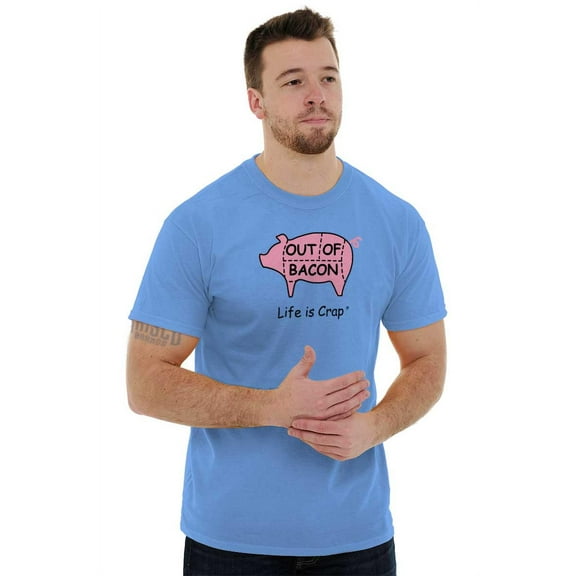 Out Of Bacon Pork Pig Meat Eater Plus Size Crewneck Graphic Tee Shirt Brisco Brands 2X