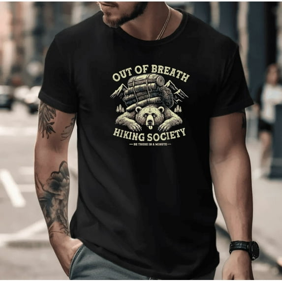 Out Of Breath Hiking Society Funny Mountain Hiker Quote Unisex T-Shirt, up to size 5XL