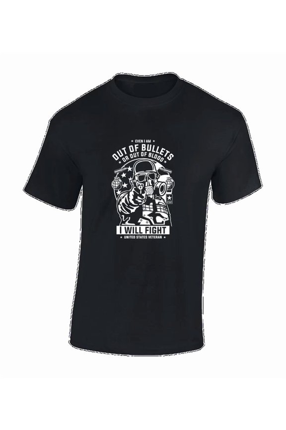 Out Of Bullets War Solider Army Military Design Unisex S-5XL T-Shirt