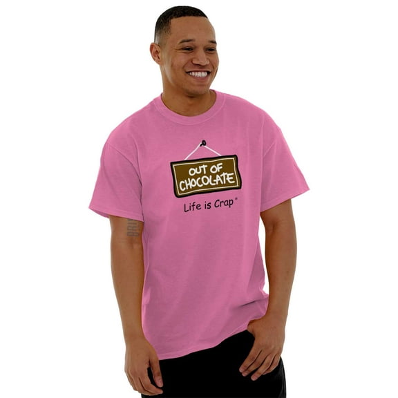 Out Of Chocolate Funny Ironic Novelty Plus Size Crewneck Graphic Tee Shirt Brisco Brands 2X