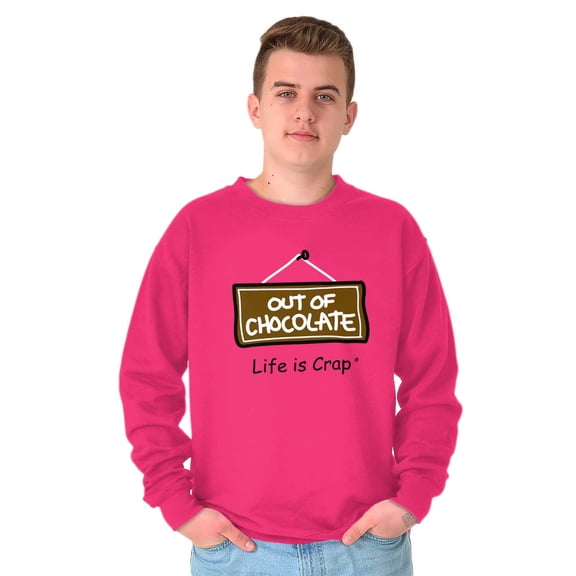 Out Of Chocolate Funny Ironic Novelty Unisex Plus Fleece Graphic Sweatshirt Brisco Brands 2X