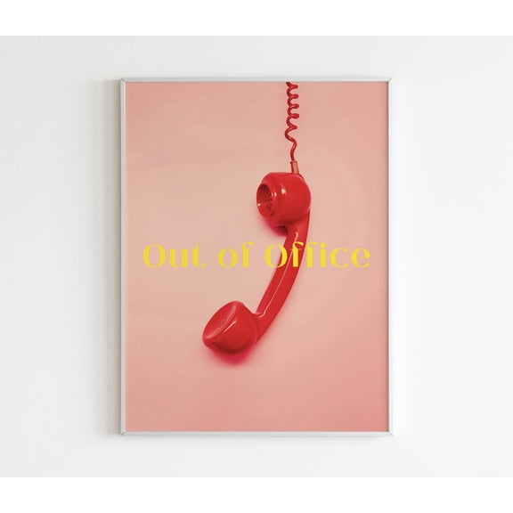 Out Of Office Art-Prints-retro Art Quote-retro Trendy Character Posters-funny Office Art Prints-workplace Posters-work From Home Art, Poster Only