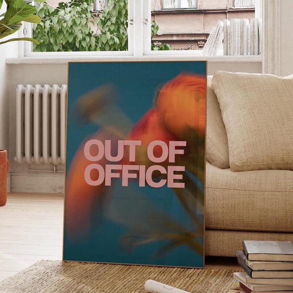 Out Of Office Floral Wall Art Dorm Work Art Poster, Unframed Size 8x12