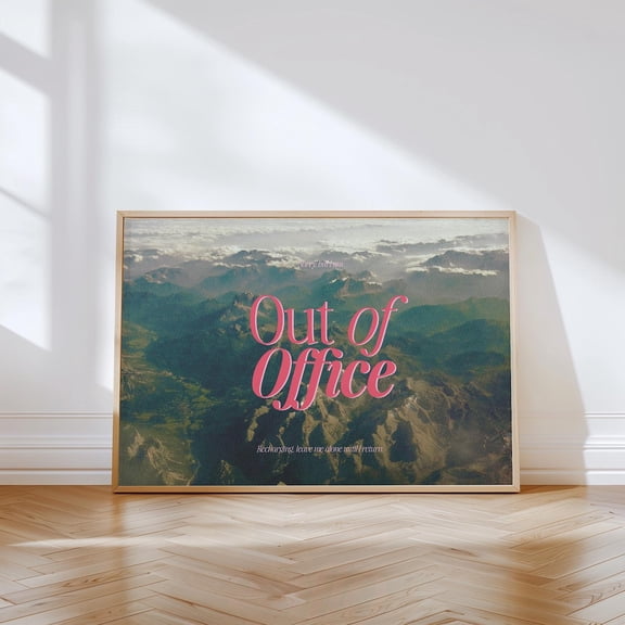 Out Of Office Mountain Retro Photo Wall Art, Unframed Paper Print Size 8x12