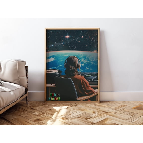 Out Of Office Surreal Moody Wall Art, Unframed Canvas Size 12x18