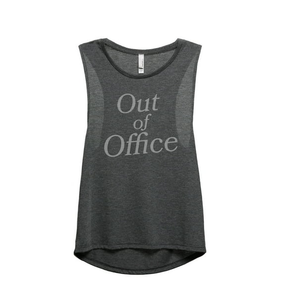 Out Of Office Women's Fashion Sleeveless Muscle Workout Yoga Tank Top Charcoal Grey Medium