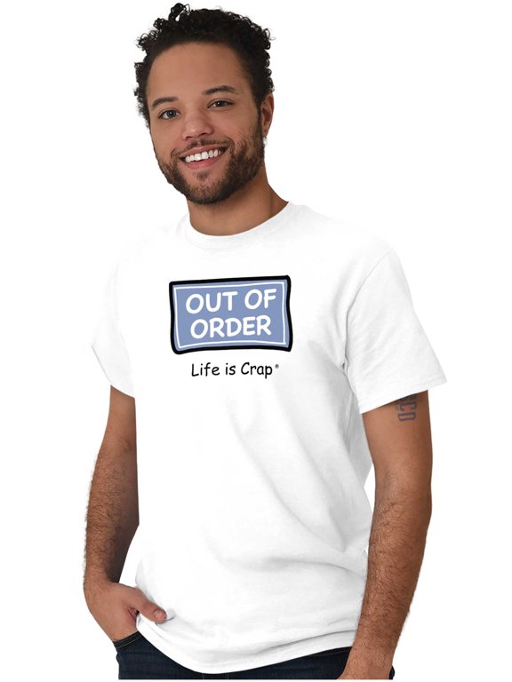 Out Of Order Bathroom Funny Novelty Men's Graphic T Shirt Tees Brisco Brands M