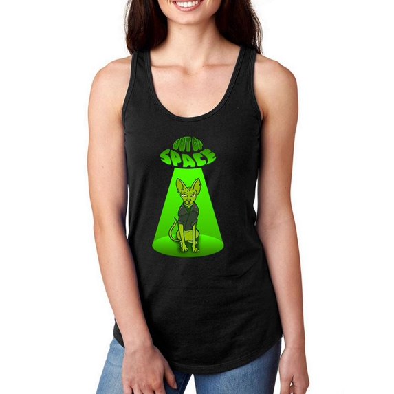 Out Of Space Sphynx Feline Racerback Tank Women -Smartprints Designs, Female Medium