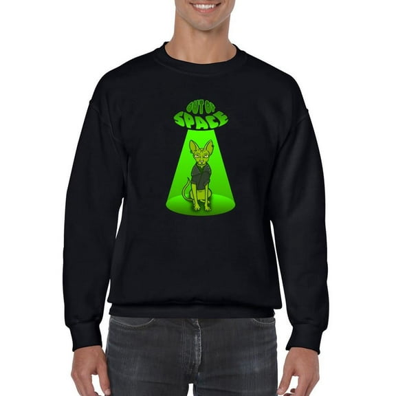 Out Of Space Sphynx Feline Sweatshirt Men -Smartprints Designs, Male Small