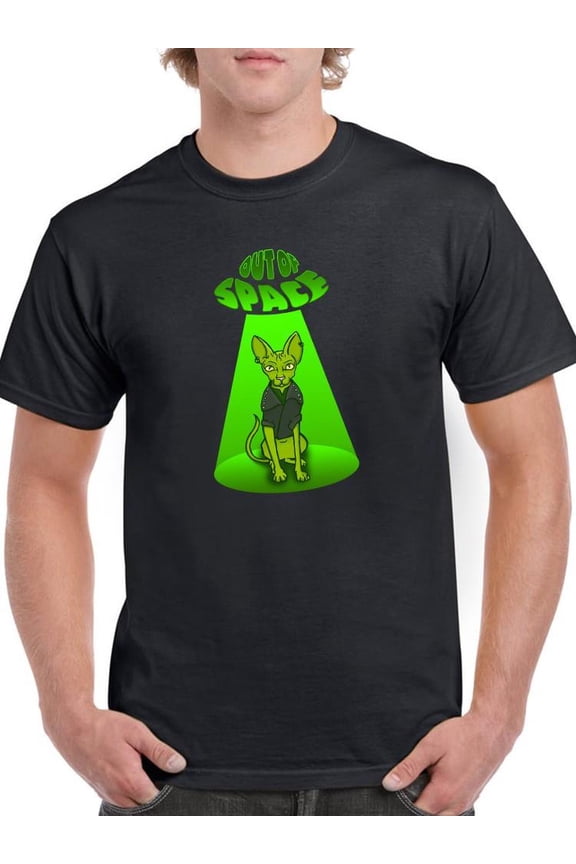Out Of Space Sphynx Feline T-Shirt Men -Smartprints Designs, Male Large