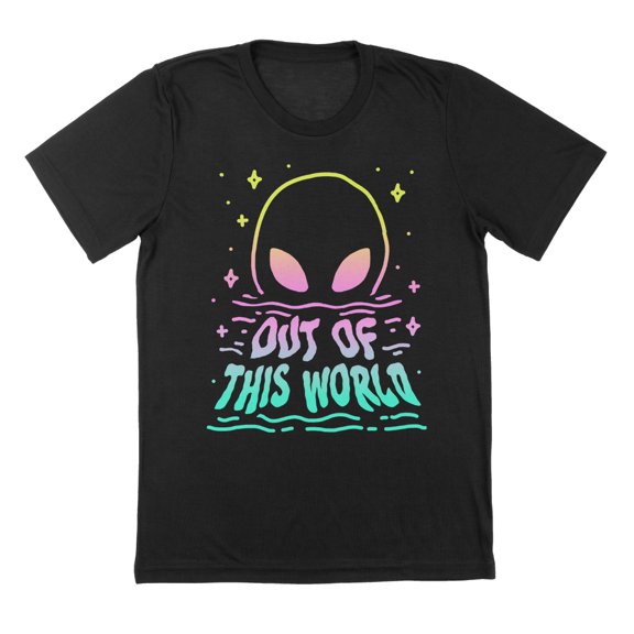 Out Of This World Humor Graphic Black Mens T-Shirt