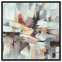 Out Of Time Boho Elegant Abstract Canvas Wall Art by Art Remedy, Black Floater Frame, 12"x12"