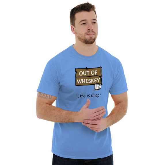 Out Of Whiskey Alcohol Liquor Novelty Unisex Plus Size Graphic Tee Brisco Brands 2X